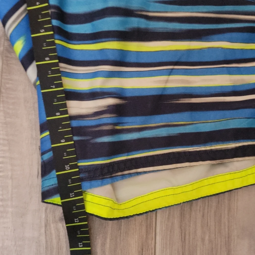 Nike Swim Trunks, Mens XL Board Shorts Mesh Lined,‎ Blue Neon Drawstring Waist